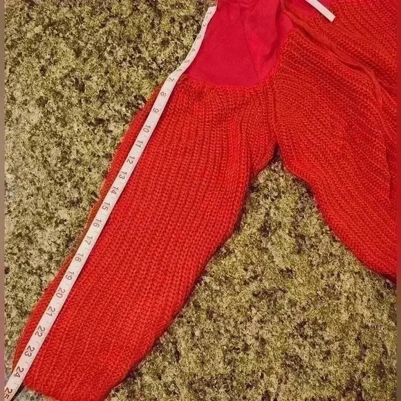 Women's ASOS Red Knit Sweat Hoodie LS Sz 0 - Picture 9 of 11